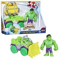 SPIDEY AND HIS AMAZING FRIENDS Marvel Hulk Smash Truck Set for Kids, Interactive Action Figure Toy
