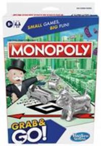 Hasbro Gaming Monopoly Grab and Go, Portable Strategy Board Game for 8+ Year Old Kids, for 2-4 Players, Family & Party Games, Fun Christmas and Birthday Gift Idea for Boys and Girls