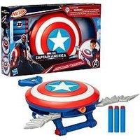 Marvel Studios Captain America Brave New World NERF Skyshot Blaster, Shield Roleplay Toy, Red