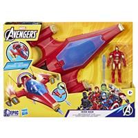 Hasbro Marvel Avengers Epic Hero Series Iron Man Repulsor Blast Battle Jet 10-cm Iron-Man Action Figure 2-Pack & Gear