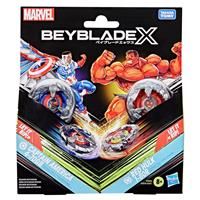 Beyblade X and Marvel Collab, Captain America 4-70GB vs Red Hulk 1-80R