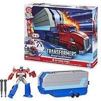 Transformers EarthSpark Optimus Prime Battle Trailer Playset