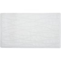 AQUALONA Bath, Anti-Mould Non-Slip Bathtub Mat, Textured Surface, Suction Cups, Ripple-White, 40x70 cm