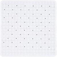 AQUALONA Roman Rubber Shower Mat, In-Shower Slip Resistant Floor Covering, 53cm X 53cm, White