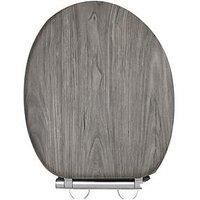 Aqualona Moulded Wood Dark Grey Wood Effect Toilet Seat