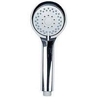 Aqualona Aquajet Shower Head - High-Pressure Handheld Shower with Three Adjustable Spray Patterns & Rubber Nozzles to Easily Remove Limescale and Dirt - Universal Fit, Easy Installation, Chrome Finish