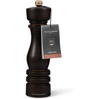 Cole & Mason London Chocolate Wood Pepper Mill, Precision+ Carbon Mechanism, Pepper Grinder with Adjustable Grind, Beech Wood, 220mm, Seasoning Mill, Lifetime Mechanism Guarantee