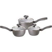 Prestige Earth Pan Cookware 3 Piece Saucepan Set 16/18/20cm Non-Stick Induction