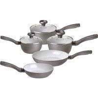 Prestige, Earth Pan,Induction Non-stick 5 pc Saucepans and Frying Pans Set,Toxin Free Ceramic Non Stick, Recycled and Recyclable Cookware, Dishwasher Safe, Easy Grip Handles, 5 Year Gtee,Made in italy