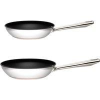 Copper Base Non-Stick Stainless Steel 2 Piece Frying Pan Set