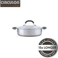 Circulon Total Stainless Steel 24cm Shallow Casserole Dish - 24cm, 2.8L Capacity