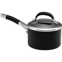 Circulon Premier Professional Large Saucepan 18cm - Induction Saucepan Non Stick with Glass Lid & Stainless Steel Base, Dishwasher Safe, Black