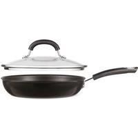 Circulon Total Non Stick Frying Pan with Lid 30cm - Induction Suitable Frying Pan with Toughened Glass Lid, Durable Oven & Dishwasher Safe Cookware, Black