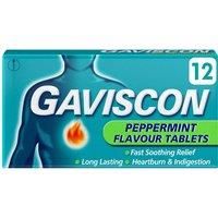 Gaviscon Peppermint Flavour Tablets 12 Chewable Tablets