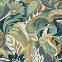 Belgravia Casa Leaf Wallpaper - Modern Wallpaper for Living Room, Bedroom, Fireplace - Decorative Luxury Floral Wall Paper with Leaves & Flower Pattern (Green)