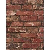 Brewster FD31285 Rustic Brick Wallpaper, Red