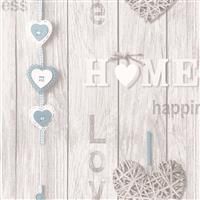 BHF FD41719 Love Your Home Wallpaper - Blue/White (1-Piece)