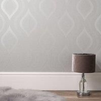 Fine Décor FD41968 Quartz Geo Wallpaper, Silver