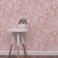 Fine Decor Dimensions 3D Floral Effect Rose Pink 10m Wallpaper FD42555