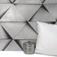 Fine Décor 3D Triangle Stone Silver, One Size