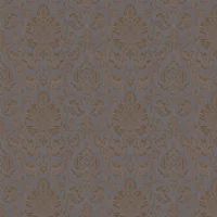 Platinum Foil Charcoal and Metallic Copper Damask Wallpaper Fine Decor FD42563
