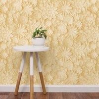 Fine Decor Dimensions 3D Floral Effect Yellow/Mustard Wallpaper FD42597