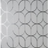 Luxury Foil Geometric Wallpaper Fine Decor Textured Metallic Vinyl Silver Gold