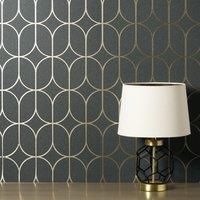 Luxury Foil Geometric Wallpaper Fine Decor Textured Metallic Vinyl Silver Gold