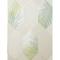 Fine Decor Miami Troprical Geo Natural Green Wallpaper FD42834 - Palm Leaf