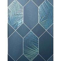Fine Dcor Miami Tropical Geo Navy/Silver