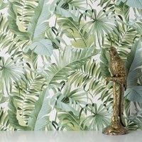 Fine Decor Maui Green Wallpaper FD42850 - Tropical Jungle Foliage Palm Tree Leaf