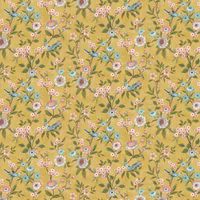 Fine Decor Eleanor Floral Birds Ochre Wallpaper FD43446