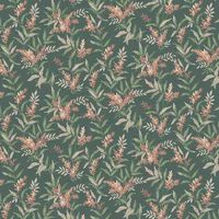 Belgravia Olivia Floral Trail Wallpaper 5906 Botanical Pink/Sage Metallic Sheen