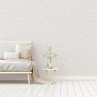 Fine Decor Milano 9 Wave Ivory Wallpaper M95620 - Geometric Hessian Effect