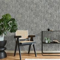 Savona Marble Stone Charcoal & Gold Metallic Heavyweight Wallpaper M95641