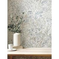 Vymura M95677 Capri Palm Landscape Italian Heavyweight Vinyl Wallpaper, White/Silver