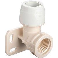 Hep2O Plastic Push-Fit Adapting 90 Keyless Wall Plate Elbow 15mm x 1/2" (479RE)