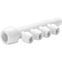 Hep2O Plastic Push-Fit Reducing 4 Port Keyless Spigot Manifold (Same Side) 22mm x 10mm (637RE)