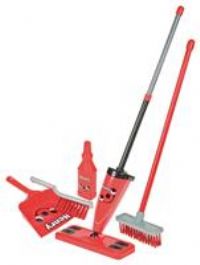 Casdon Henry & Hetty Toys - Henry Cleaning Trolley - Red Henry-Inspired Toy Playset with Mop, Brushes, Dustpan, & Accessories - Kids Cleaning Trolley Set - For Children Aged 3+