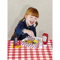 Casdon Heinz Fish & Chips Takeaway Set | Classic Fish & Chips Play Set For Children Aged 3+ | Ideal For Imaginative Play | Squeezy Ketchup Bottle, Vinegar Bottle, And Flip & Dip Pots Included!