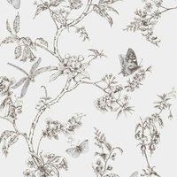 Superfresco Easy Paste the wall Nature Trail Butterfly White Mica Wallpaper