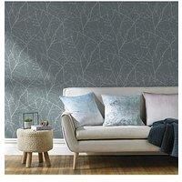 Superfresco Easy Paste The Wall Innocence Branch Duck Egg Metallic Wallpaper