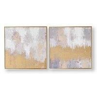 Art for the Home Laguna mist Set of 2 hand painted Framed Canvas (Was £110)