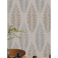 Boutique Beige Lucia Leaf Motif Metallic Wallpaper