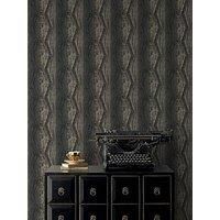 Boutique Charcoal Vermeil Stripe Luxury Wallpaper