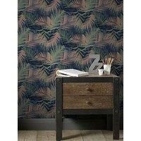 Boutique Blue / Green Tropical Jungle Glam Wallpaper
