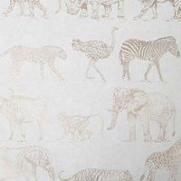 Boutique Cream Animal Safari Wallpaper