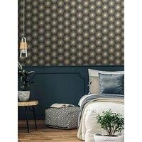 Sublime Gold Fire Circle Geometric Wallpaper