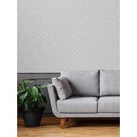 Superfresco Easy Filaires Grey & Silver Geometric Wallpaper