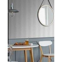 Graham & Brown Mercury Grey Striped Metallic effect Embossed Wallpaper